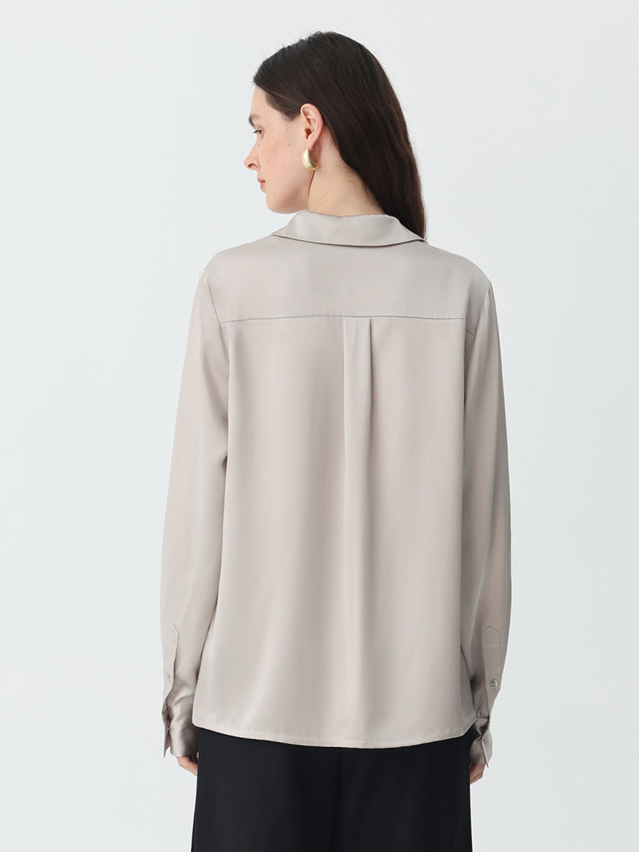 Washable Blouse in silk #color_ Grey