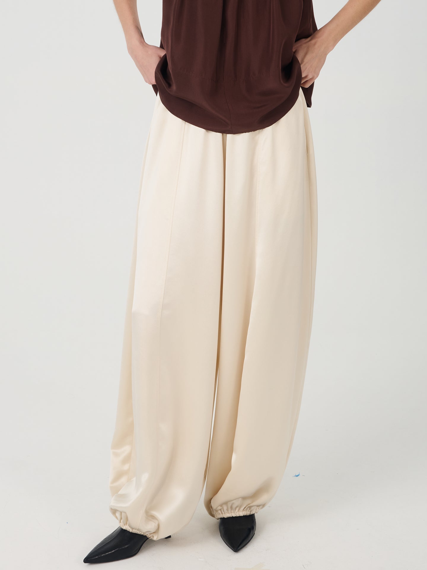 Wide-Leg Balloon Pants#color_Cream