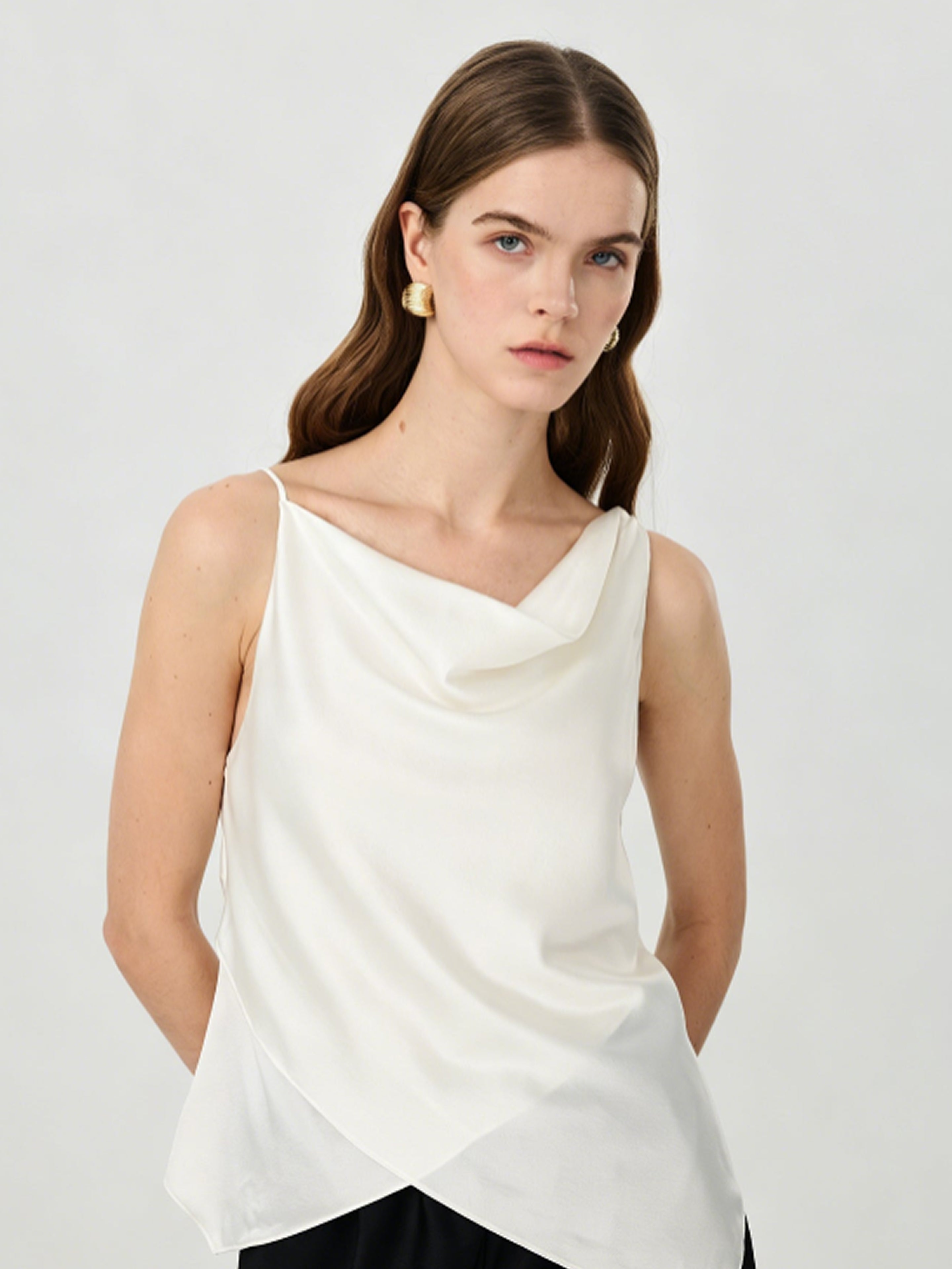 Silk Asymmetric Camisole Top