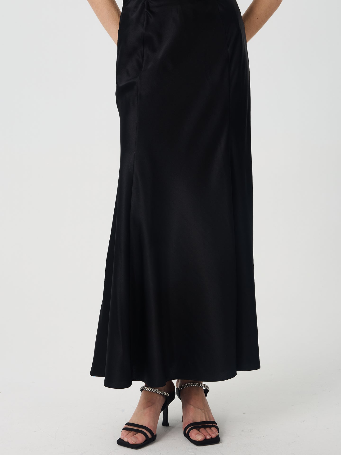 19 Momme Silk Mermaid Skirt#color_Black