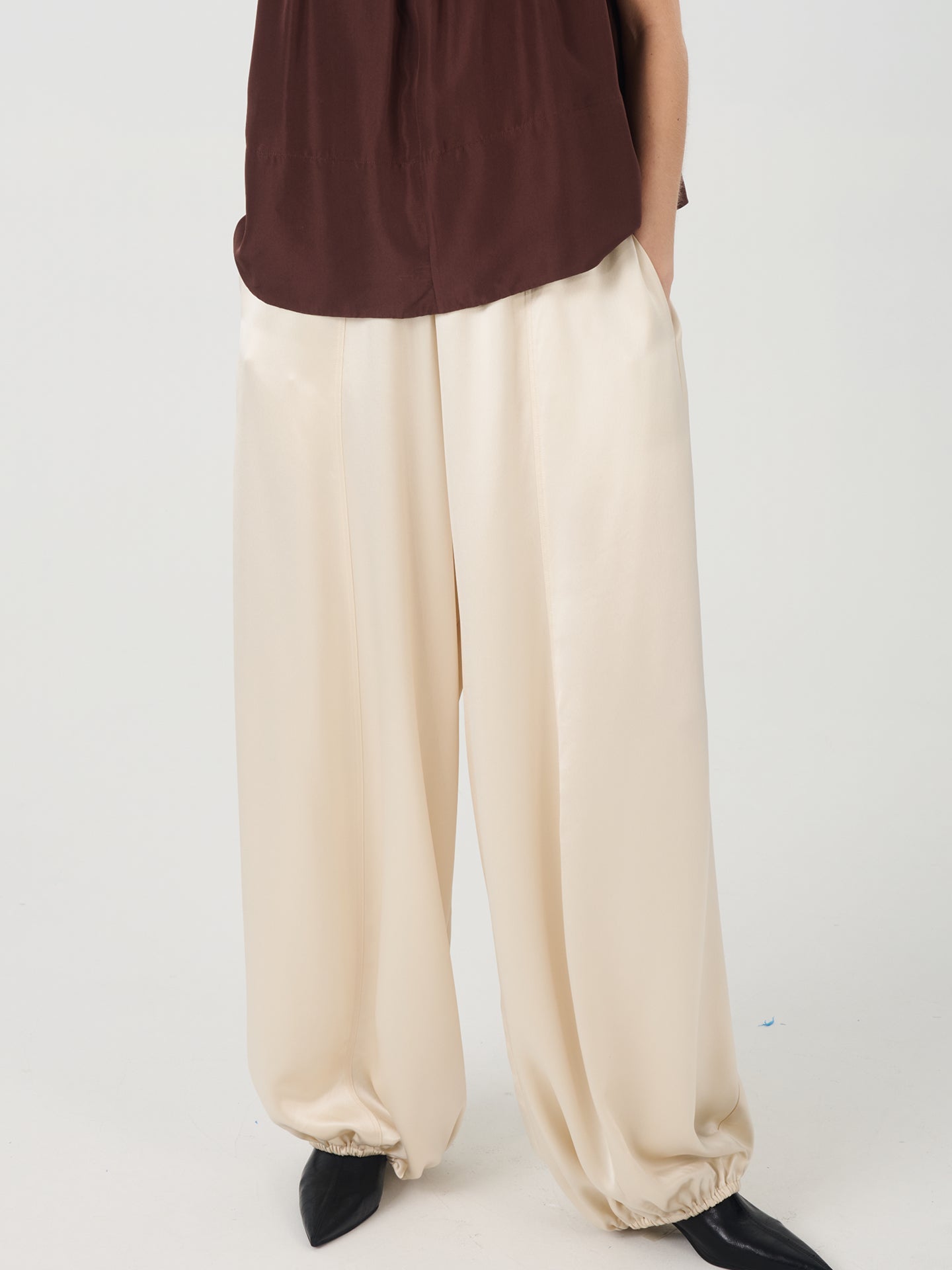 Wide-Leg Balloon Pants#color_Cream