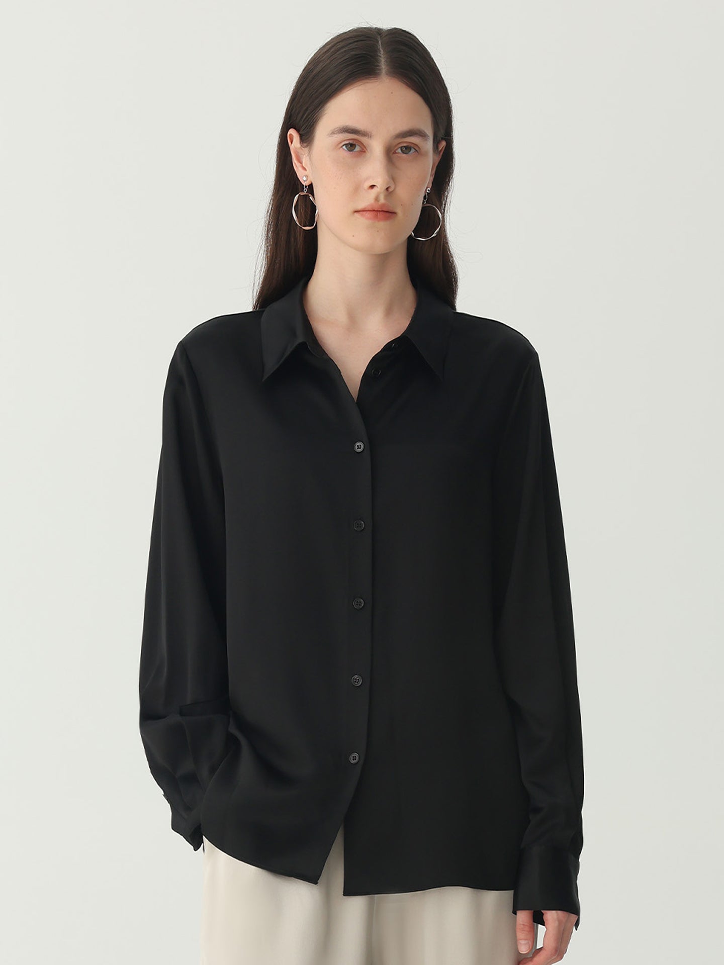 Classic Silk Shirt#color_Black