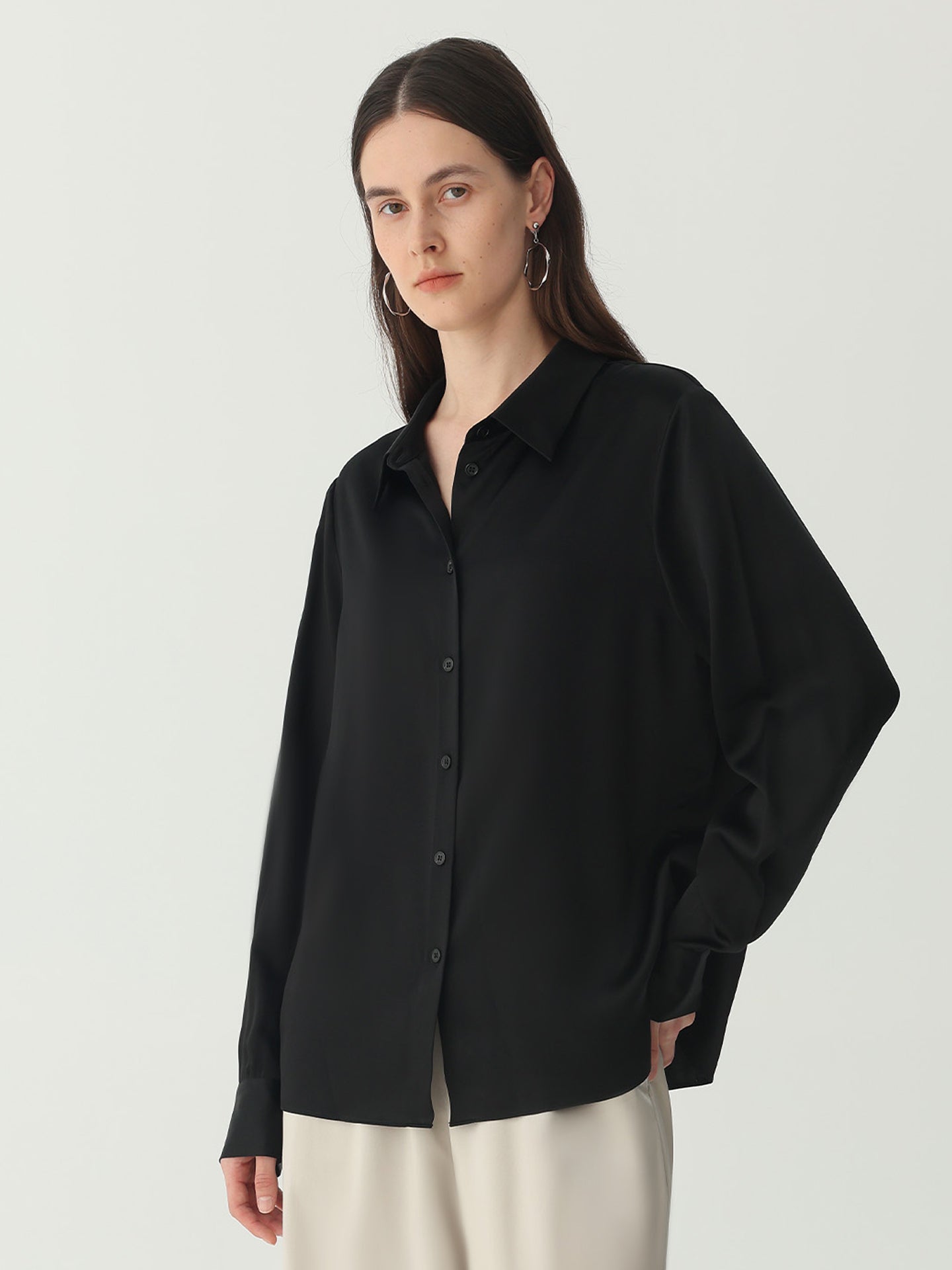 Classic Silk Shirt#color_Black