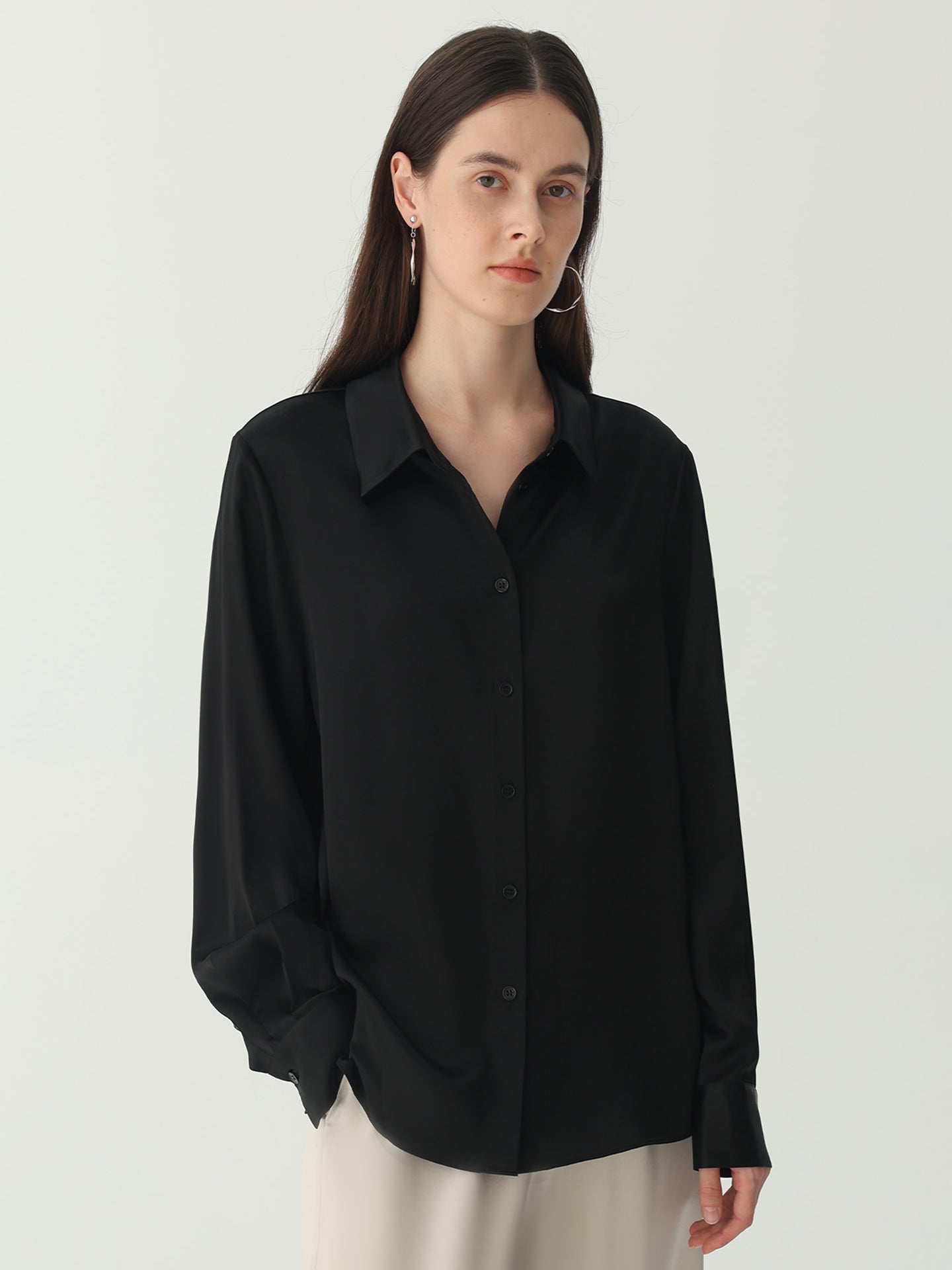 Classic Silk Shirt#color_Black