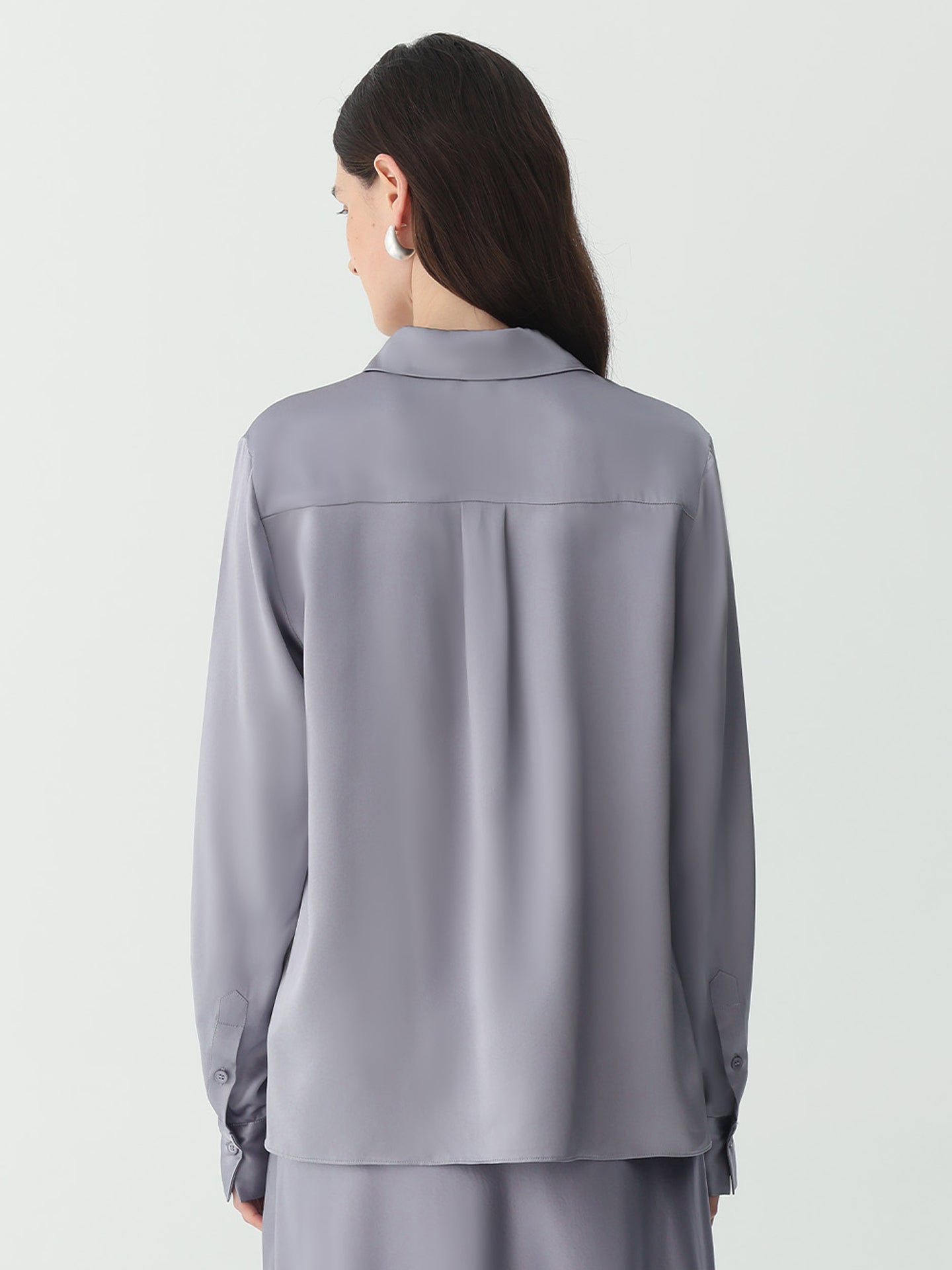 Classic Silk Shirt#color_Blue Grey